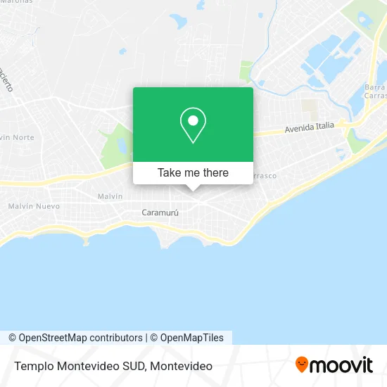 Templo Montevideo SUD map