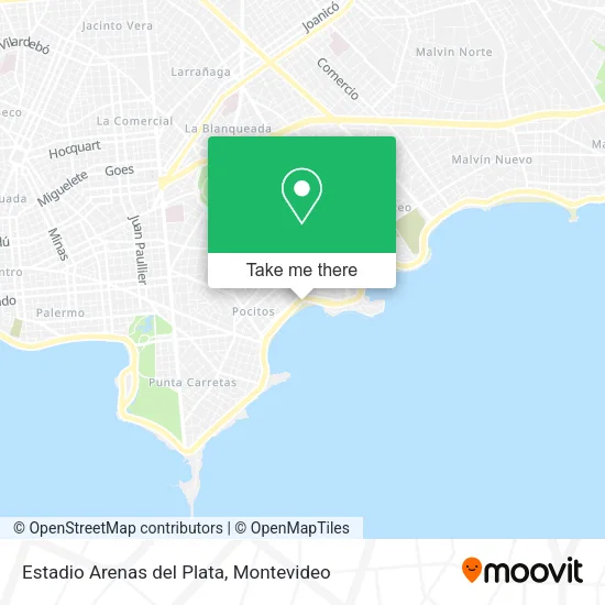 Mapa de Estadio Arenas del Plata