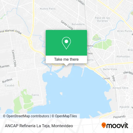Mapa de ANCAP Refinería La Teja