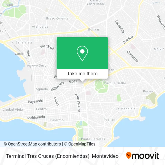 Terminal Tres Cruces (Encomiendas) map
