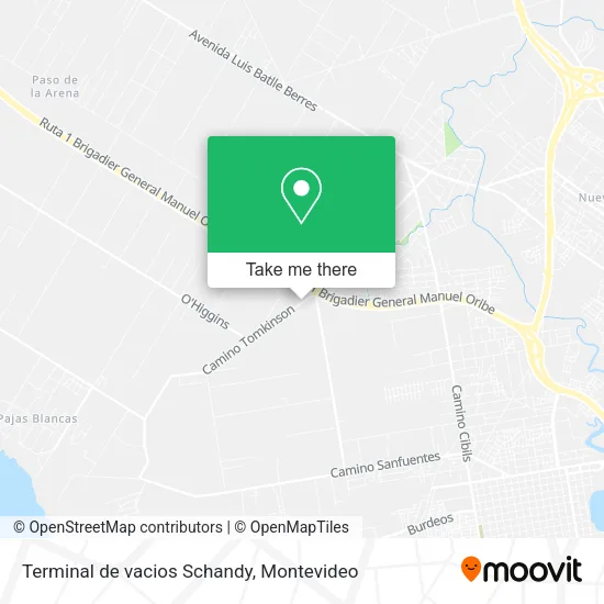 Mapa de Terminal de vacios Schandy