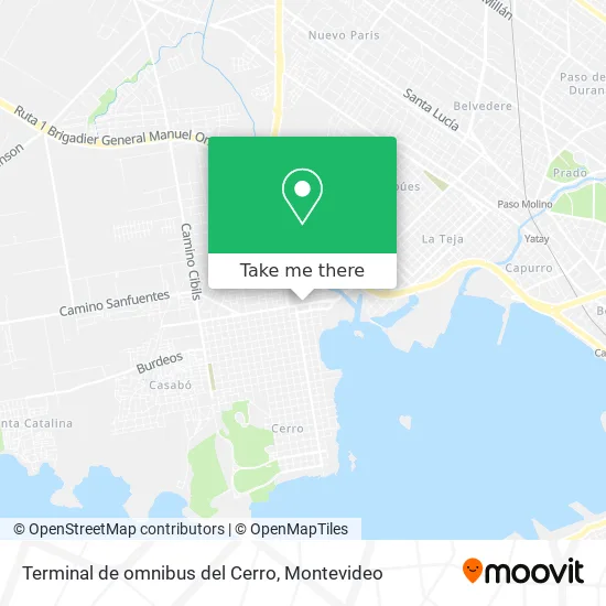 Terminal de omnibus del Cerro map
