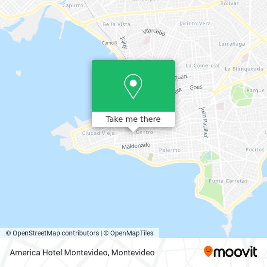 America Hotel Montevideo map