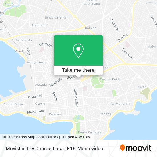 Mapa de Movistar Tres Cruces Local: K18