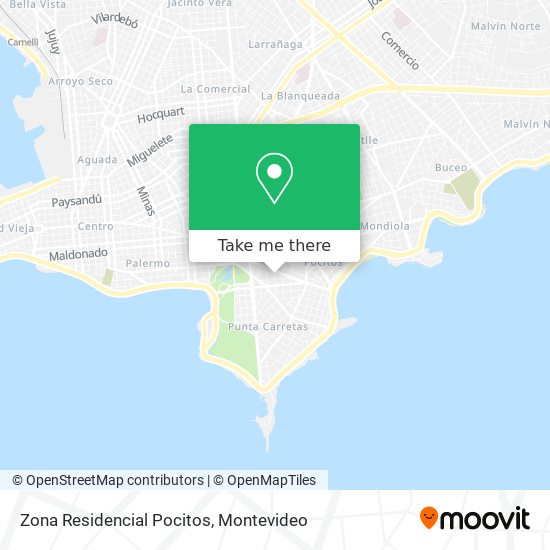 Zona Residencial Pocitos map