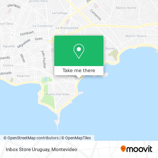 Mapa de Inbox Store Uruguay