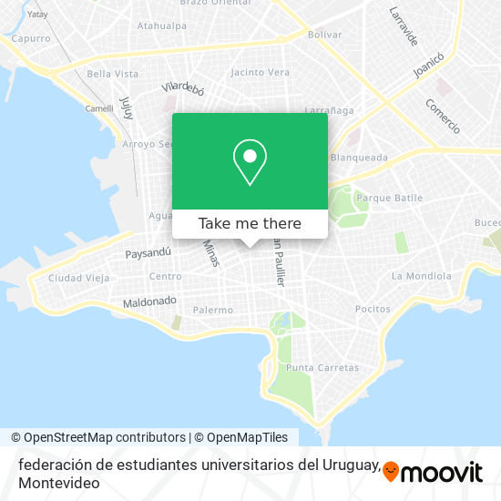 federación de estudiantes universitarios del Uruguay map