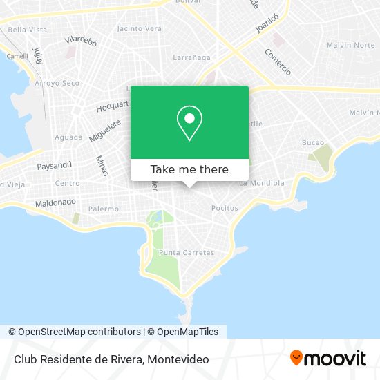 Club Residente de Rivera map