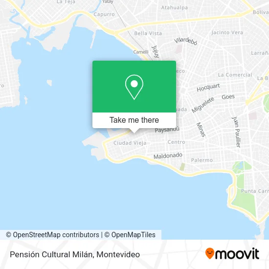 Mapa de Pensión Cultural Milán