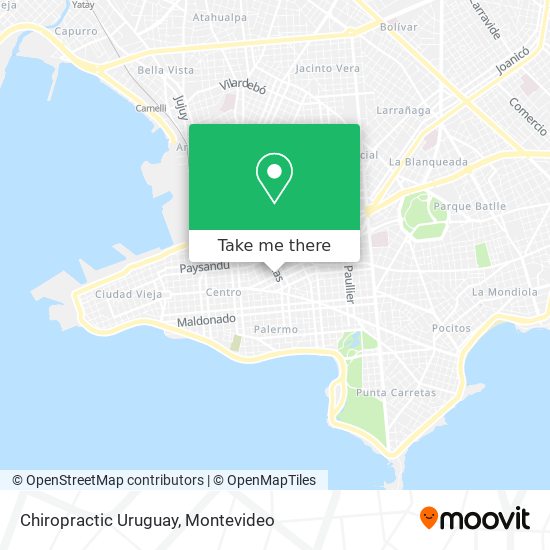 Chiropractic Uruguay map
