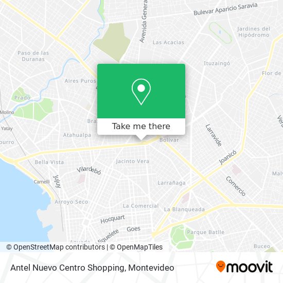 Antel Nuevo Centro Shopping map