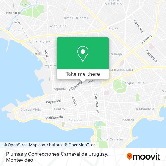 Plumas y Confecciones Carnaval de Uruguay map