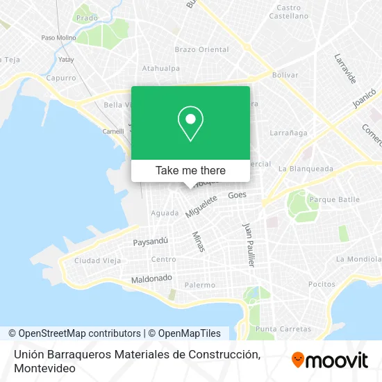 Mapa de Unión Barraqueros Materiales de Construcción