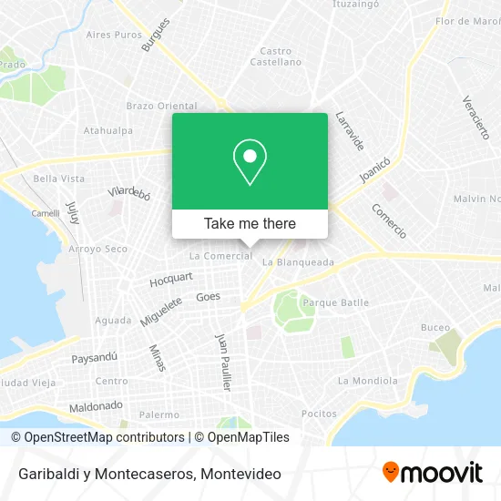 Mapa de Garibaldi y Montecaseros