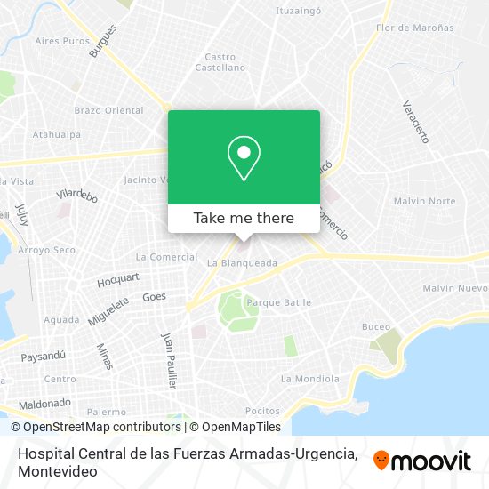 Hospital Central de las Fuerzas Armadas-Urgencia map