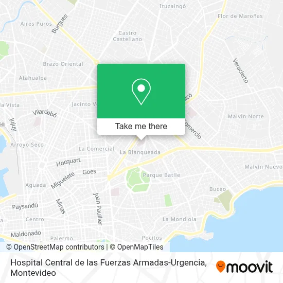 Hospital Central de las Fuerzas Armadas-Urgencia map