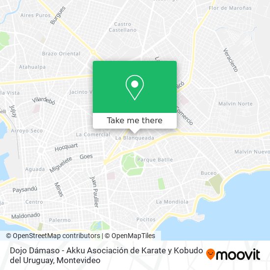 Dojo Dámaso - Akku Asociación de Karate y Kobudo del Uruguay map