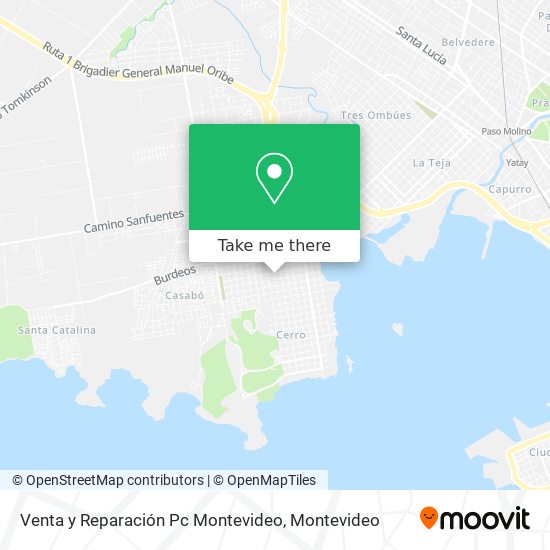 Venta y Reparación Pc Montevideo map