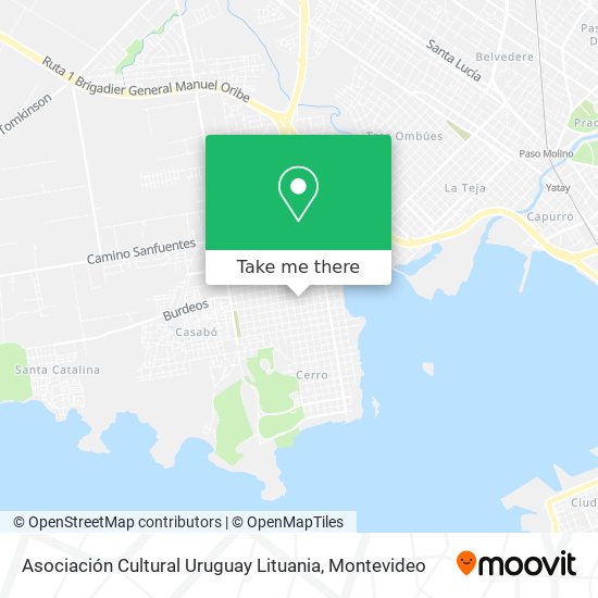 Mapa de Asociación Cultural Uruguay Lituania