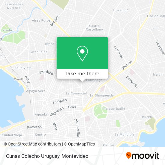 Cunas Colecho Uruguay map