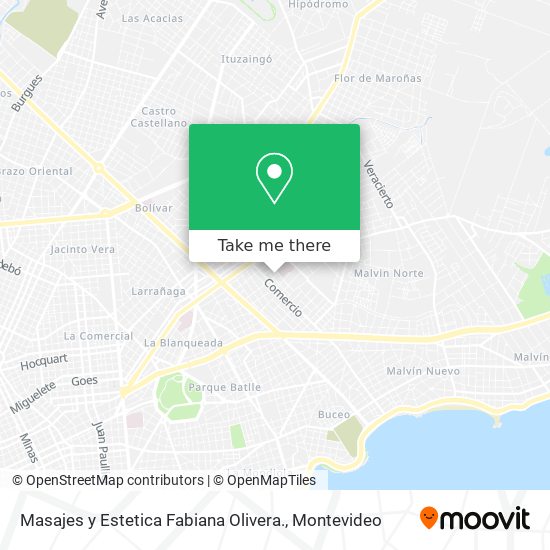 Mapa de Masajes y Estetica Fabiana Olivera.