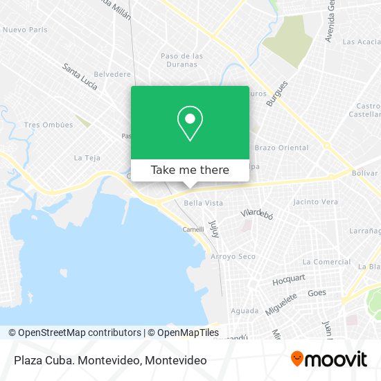 Plaza Cuba. Montevideo map