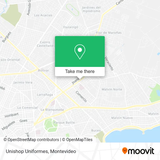 Mapa de Unishop Uniformes