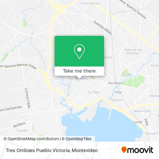 Tres Ombúes Pueblo Victoria map