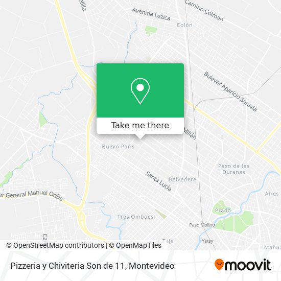 Pizzeria y Chiviteria Son de 11 map