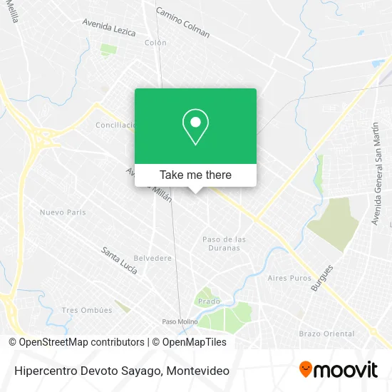Hipercentro Devoto Sayago map