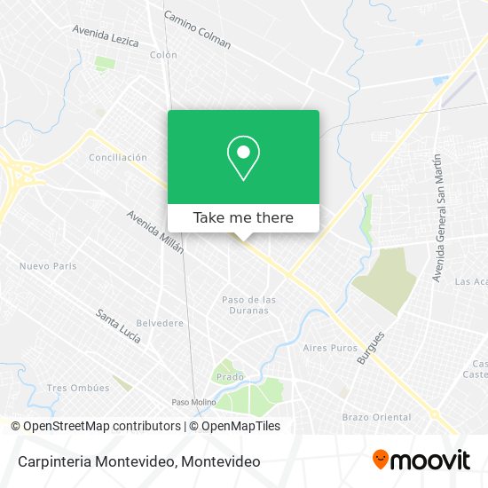 Carpinteria Montevideo map