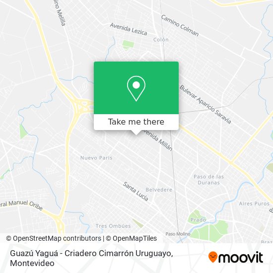 Guazú Yaguá - Criadero Cimarrón Uruguayo map