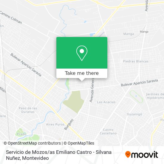 Servicio de Mozos / as Emiliano Castro - Silvana Nuñez map