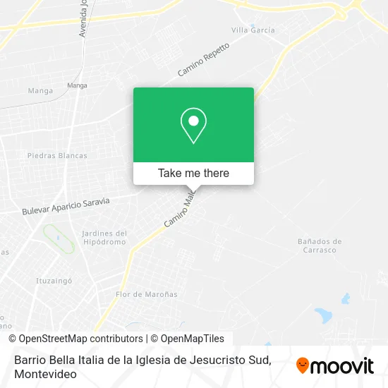 Mapa de Barrio Bella Italia de la Iglesia de Jesucristo Sud