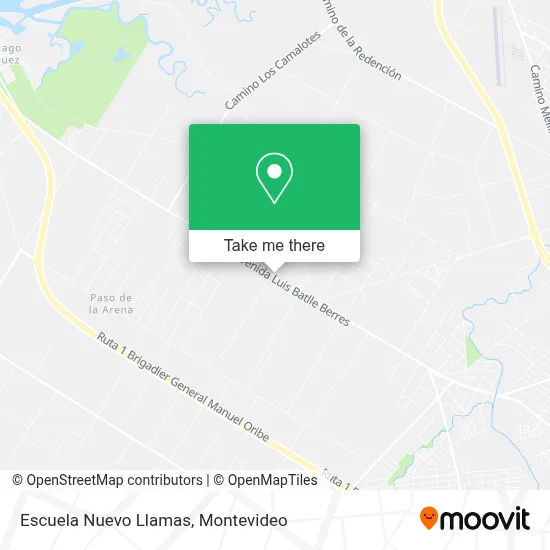 Escuela Nuevo Llamas map
