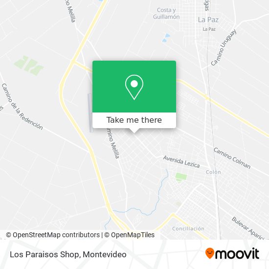 Los Paraisos Shop map