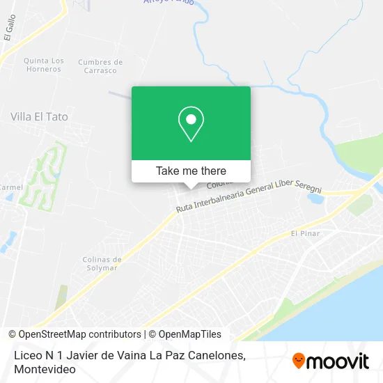 Mapa de Liceo N 1 Javier de Vaina La Paz Canelones