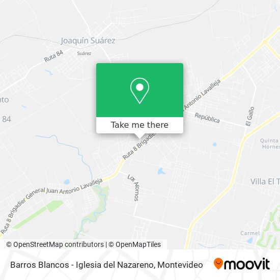 Barros Blancos - Iglesia del Nazareno map