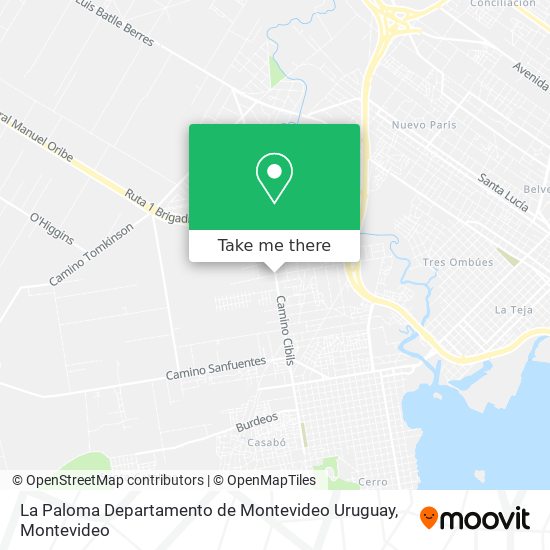 La Paloma Departamento de Montevideo Uruguay map