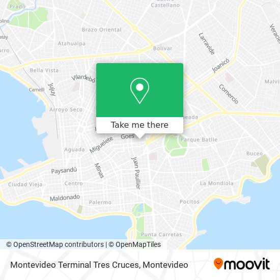 Montevideo Terminal Tres Cruces map