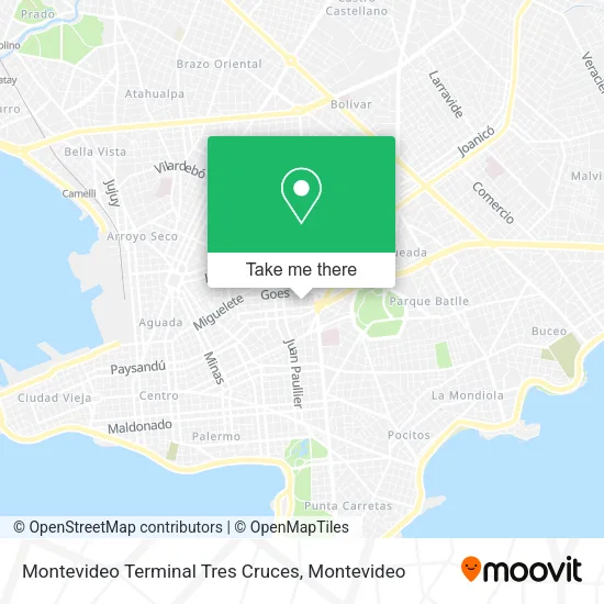 Mapa de Montevideo Terminal Tres Cruces
