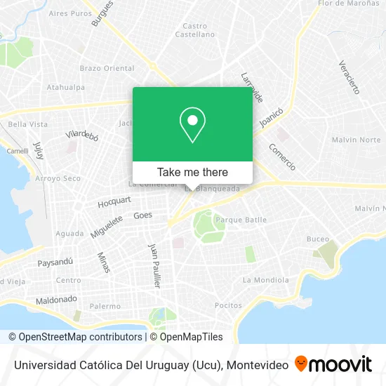 Mapa de Universidad Católica Del Uruguay (Ucu)