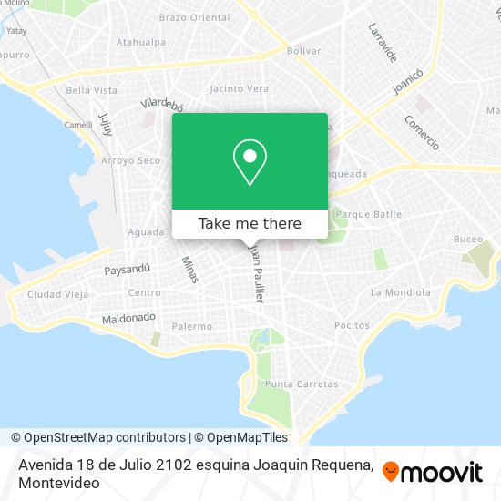 Avenida 18 de Julio 2102 esquina Joaquin Requena map