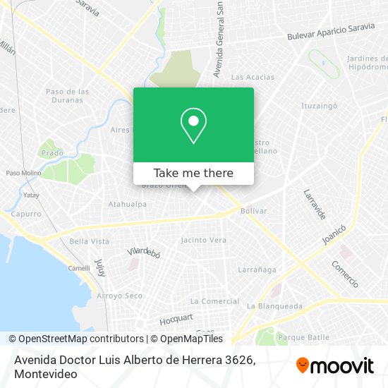 Mapa de Avenida Doctor Luis Alberto de Herrera 3626