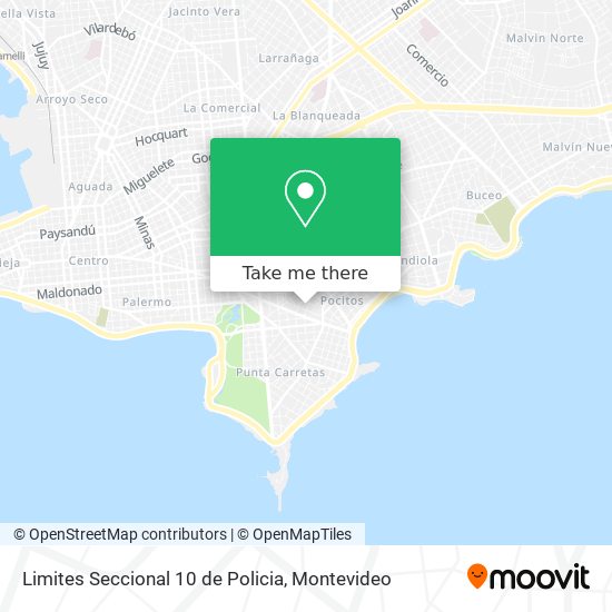 Limites Seccional 10 de Policia map