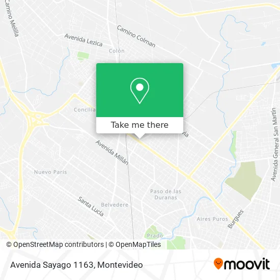 Avenida Sayago 1163 map