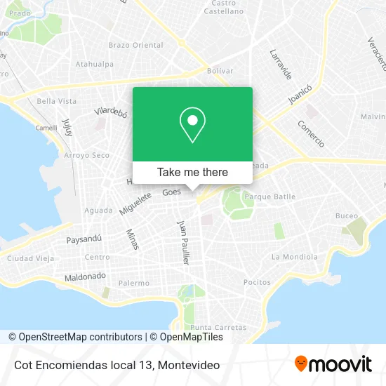 Mapa de Cot Encomiendas local 13