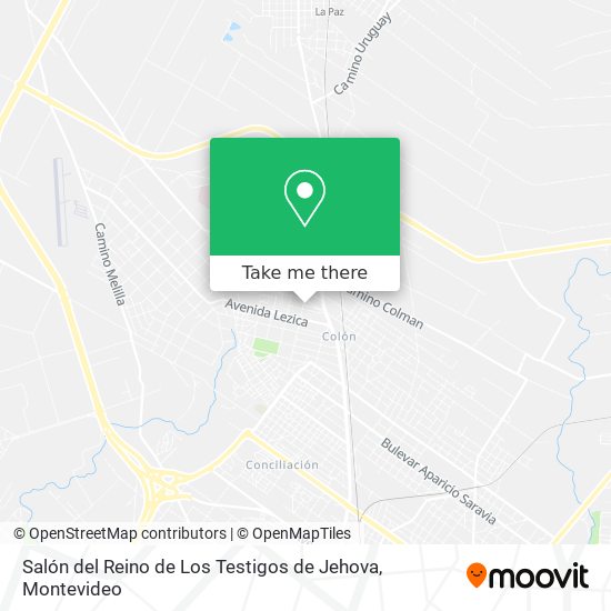 Mapa de Salón del Reino de Los Testigos de Jehova