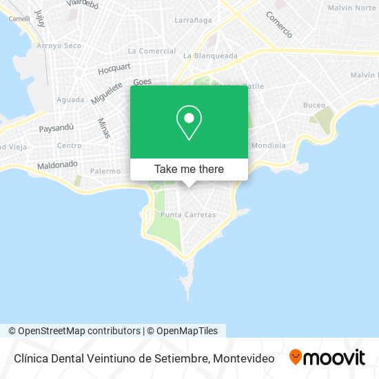 Mapa de Clínica Dental Veintiuno de Setiembre