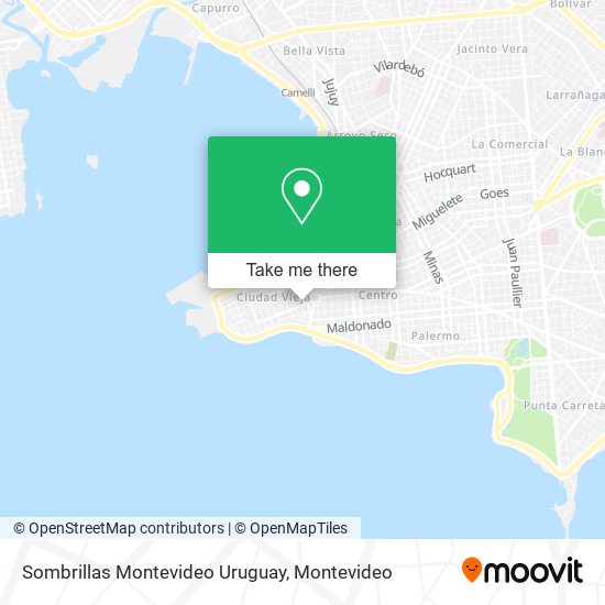 Sombrillas Montevideo Uruguay map